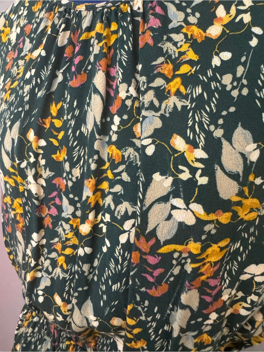 a new day Green Floral Midi Dress with Yellow & Cream Accents - Picture 4 of 6
